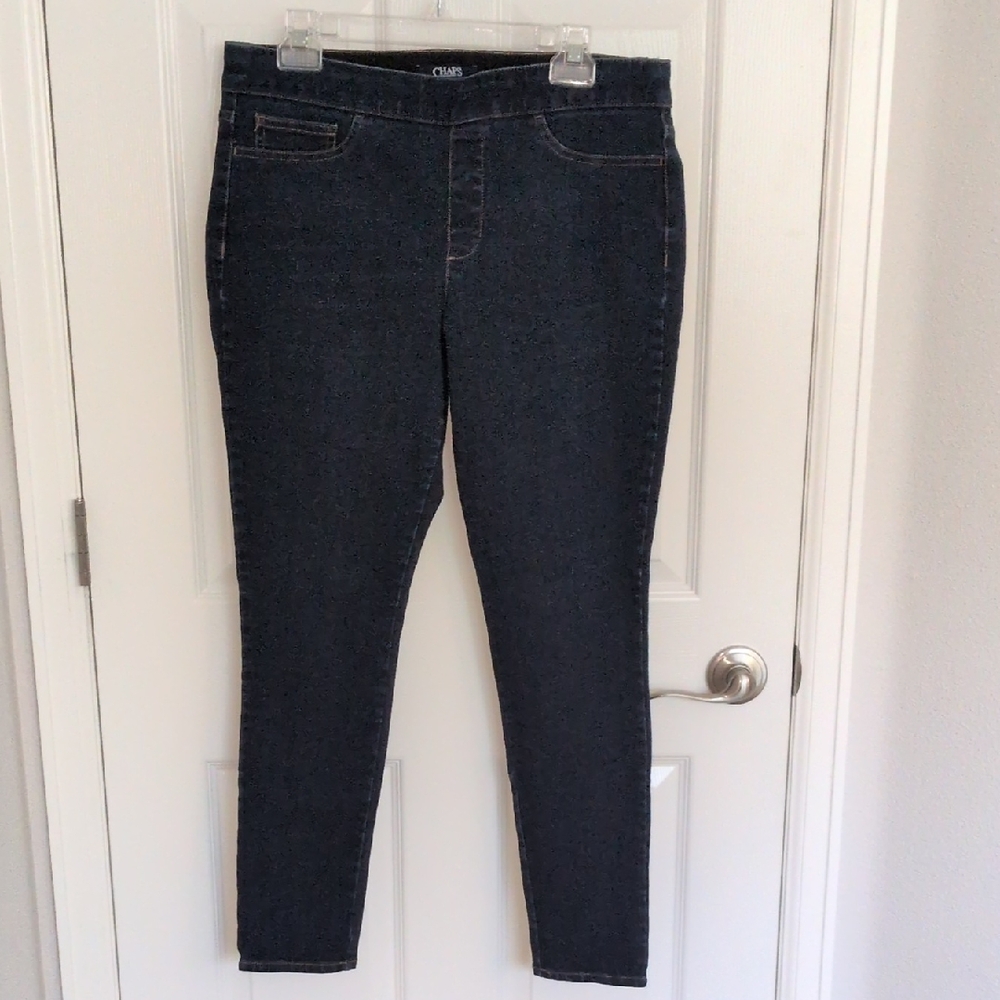 Chaps Dark Wash Skinny Jeggings - L